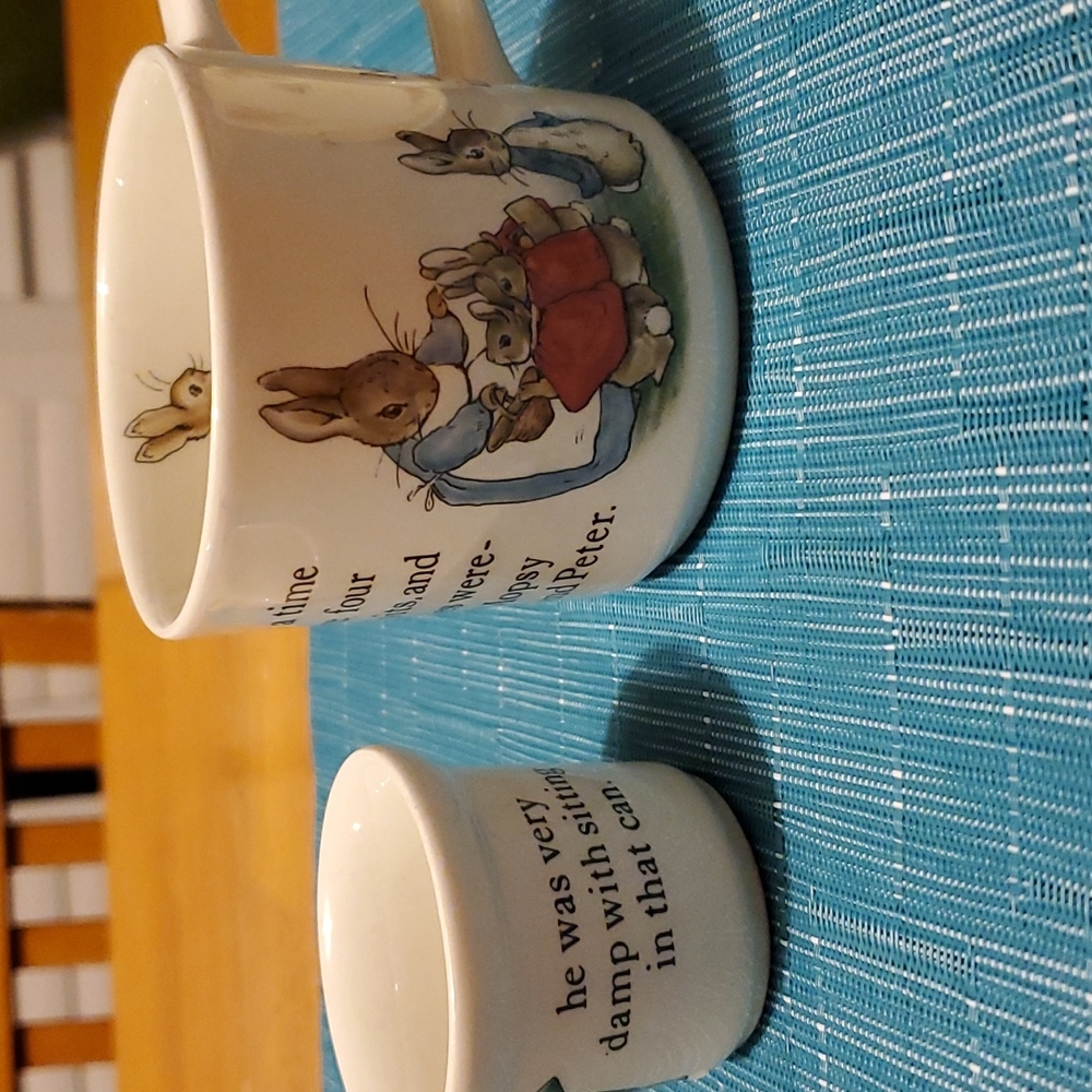 Peter rabbit cup and egg cup